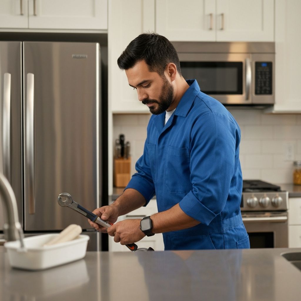 Fontanero profesional trabajando